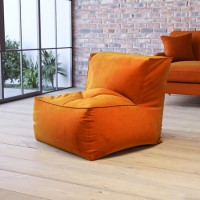 Orange Bean Bag Chair in Velvet - Payton
