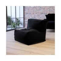 Black Bean Bag Chair in Velvet - Payton