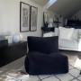 Black Bean Bag Chair in Velvet - Payton