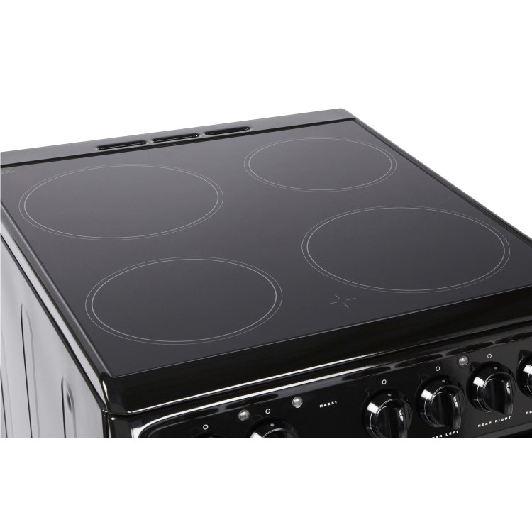 Hotpoint HAE51KS 50cm Double Cavity Electric Cooker With Ceramic Hob Black