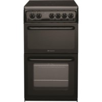 Hotpoint HAE51KS 50cm Double Cavity Electric Cooker With Ceramic Hob Black