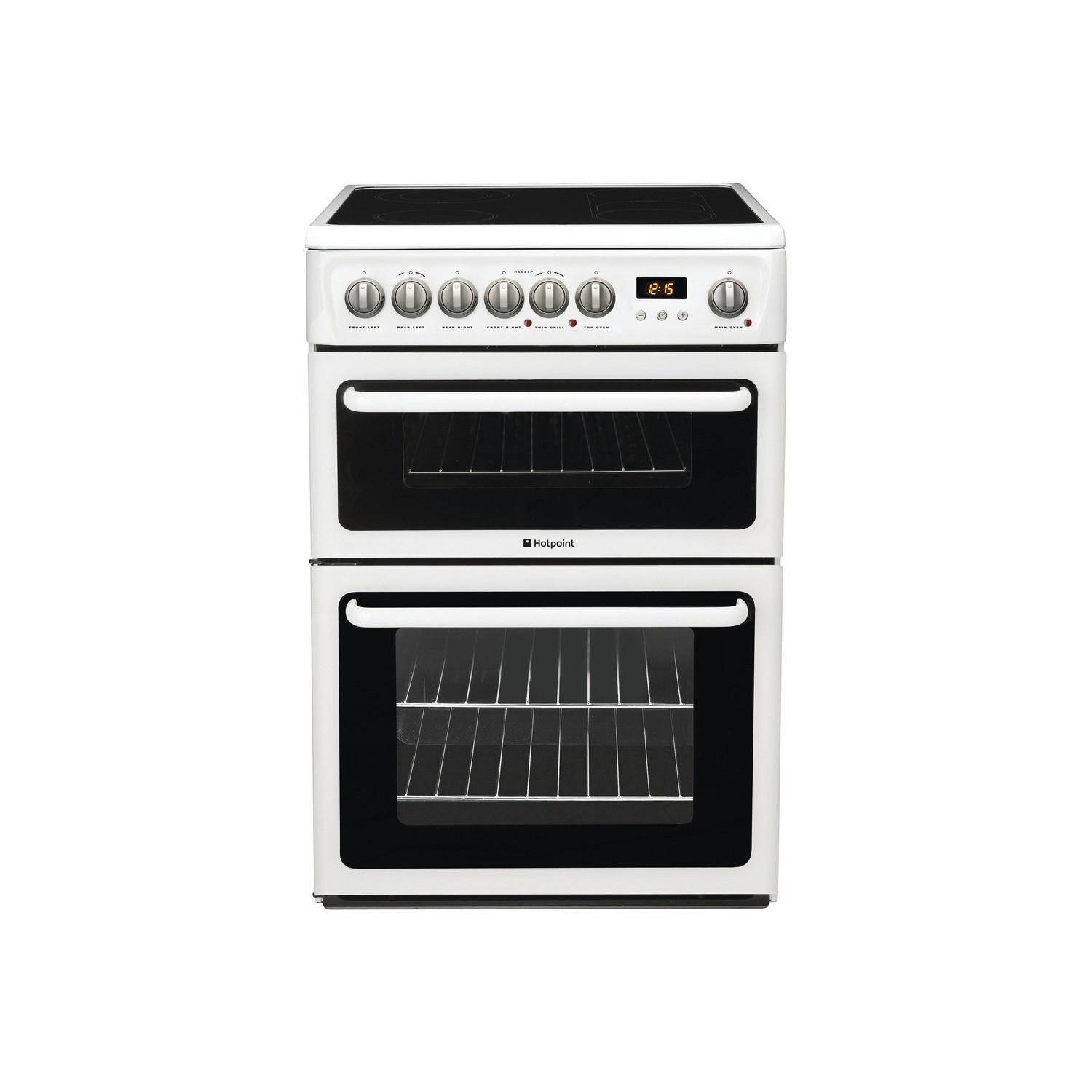 Hotpoint HAE60P Double Electric Cooker, B Energy Rating, White