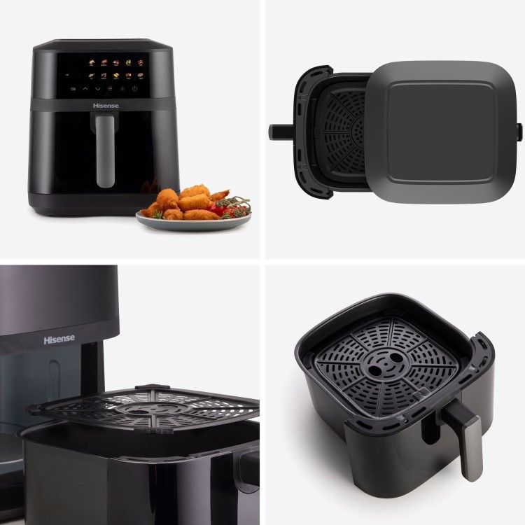 Hisense HAF1800DCDUK 6.3L Air Fryer with Touch Colour Display - Black
