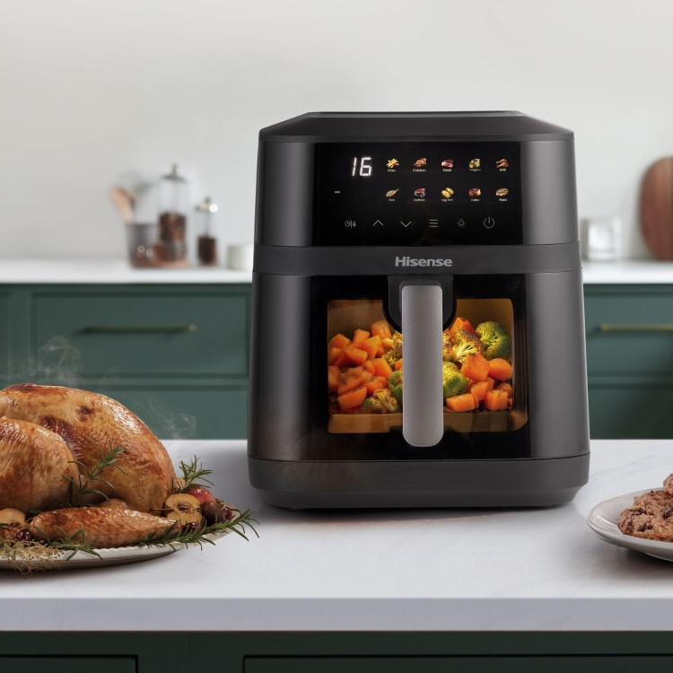 Hisense HAF1800DCDUK 6.3L Air Fryer with Touch Colour Display - Black