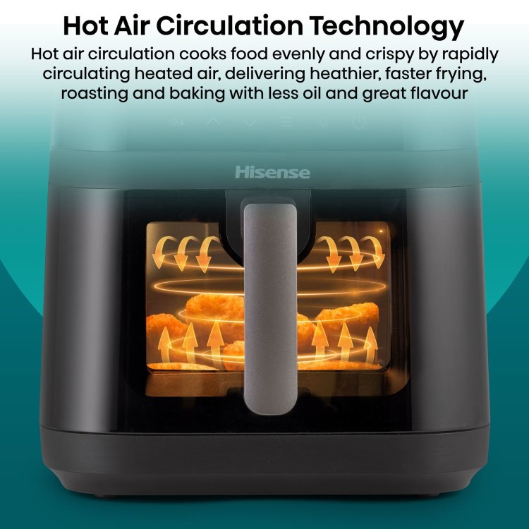 Hisense HAF1800DCDUK 6.3L Air Fryer with Touch Colour Display - Black