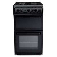 Hotpoint HAG51K 50cm Twin Cavity Gas Cooker - Black