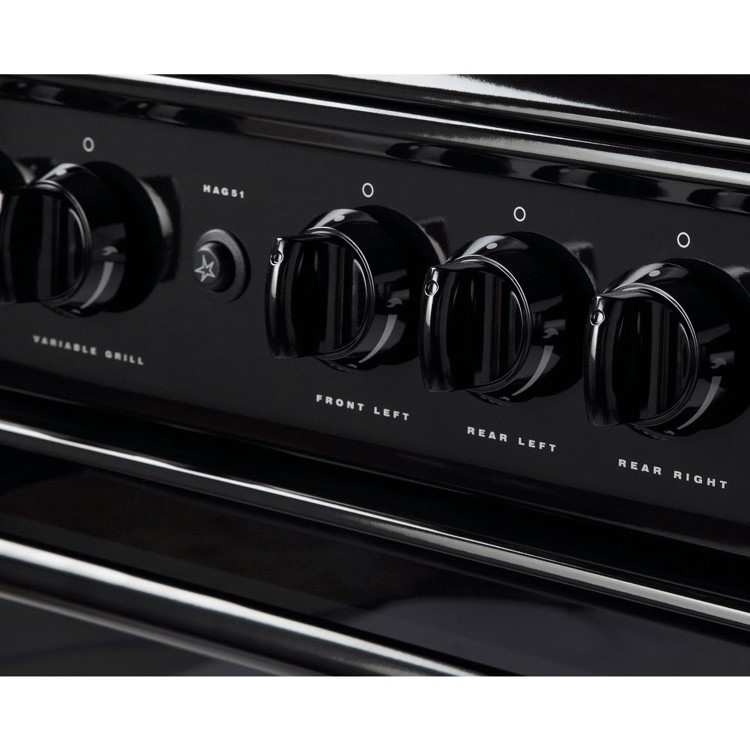 Hotpoint HAG51K 50cm Twin Cavity Gas Cooker - Black