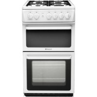 Hotpoint HAG51P 50cm Twin Cavity Gas Cooker White