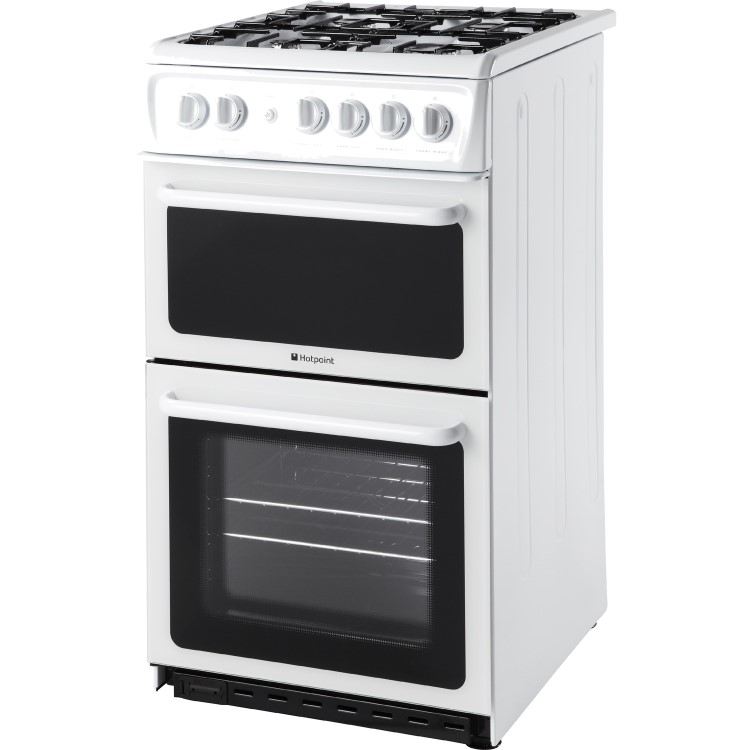 Hotpoint HAG51P 50cm Twin Cavity Gas Cooker White