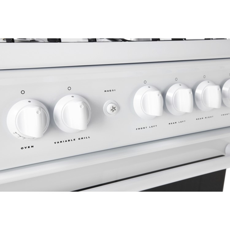 Hotpoint HAG51P 50cm Twin Cavity Gas Cooker White