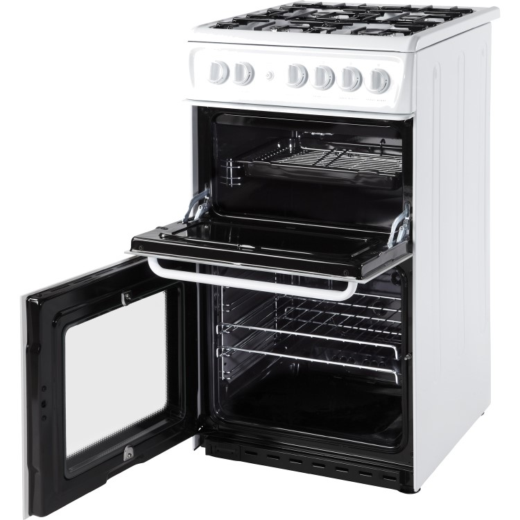 Hotpoint HAG51P 50cm Twin Cavity Gas Cooker White