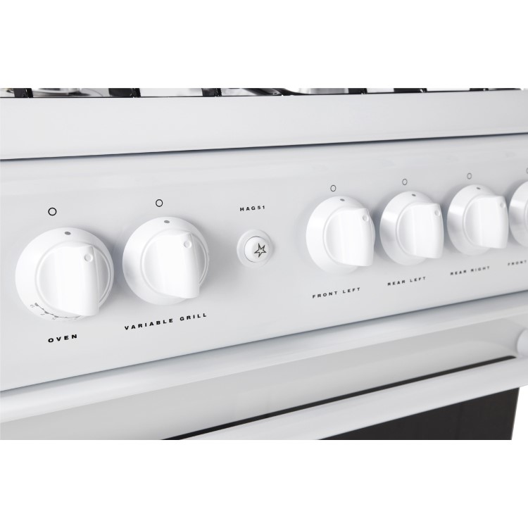 Hotpoint HAG51P 50cm Twin Cavity Gas Cooker White