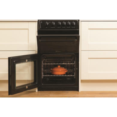 Hotpoint HAGL51K Creda Collection 50cm Double Cavity Gas Cooker Black