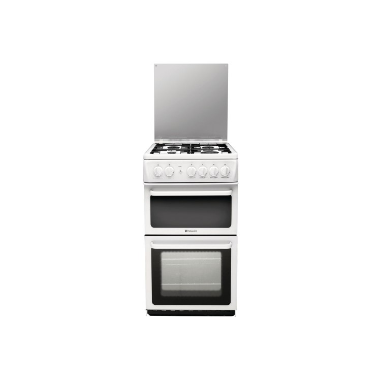 Hotpoint HAGL51P 50cm Double Cavity Gas Cooker - White