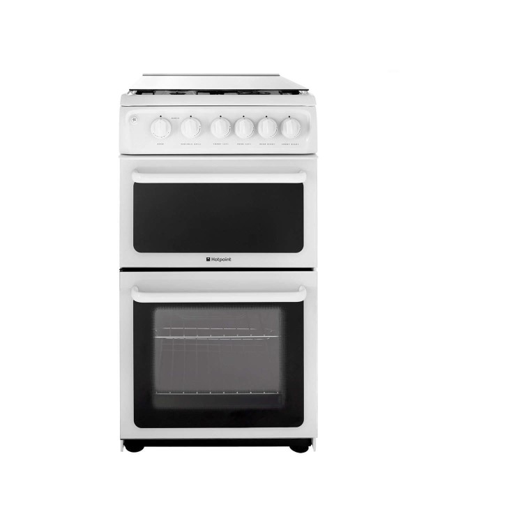 Hotpoint HAGL51P 50cm Double Cavity Gas Cooker - White