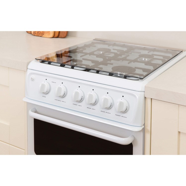 Hotpoint HAGL51P 50cm Double Cavity Gas Cooker - White