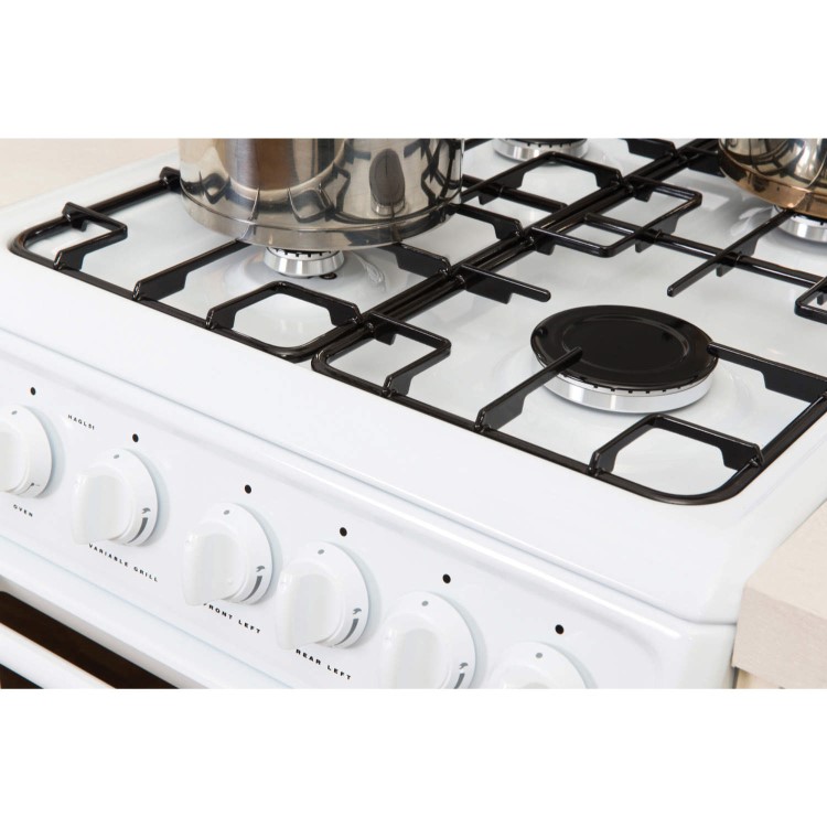 Hotpoint HAGL51P 50cm Double Cavity Gas Cooker - White