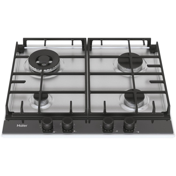 Refurbished Haier HAHG6BR4S2X 60cm 4 Burner Gas Hob Stainless Steel