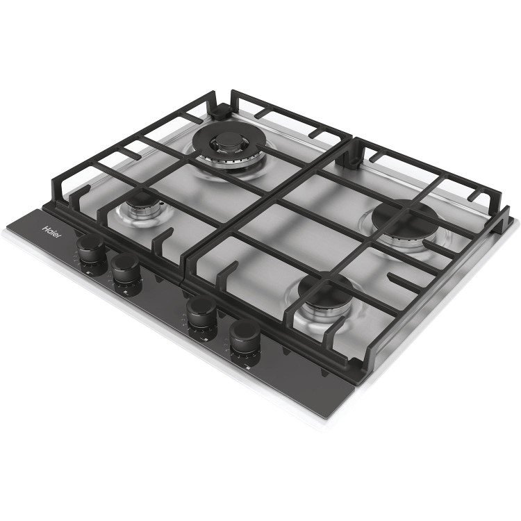 Refurbished Haier HAHG6BR4S2X 60cm 4 Burner Gas Hob Stainless Steel