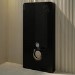 Black Glass Cabinet with Cistern, Frame & Pneumatic Dual Flush Button for Wall Hung Toilets - Hako