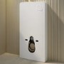GRADE A1 - White Glass Cabinet with Cistern, Frame & Pneumatic Dual Flush Button for Wall Hung Toilets - Hako
