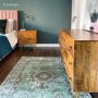 Mango Wood 2 Drawer Bedside Table with Hairpin Legs - Halo