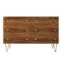 Wide Mango Wood Chest of 6 Drawers with Hairpin Legs - Halo