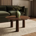 HANA002 Large Round Walnut Coffee Table with Flared Legs - Hana