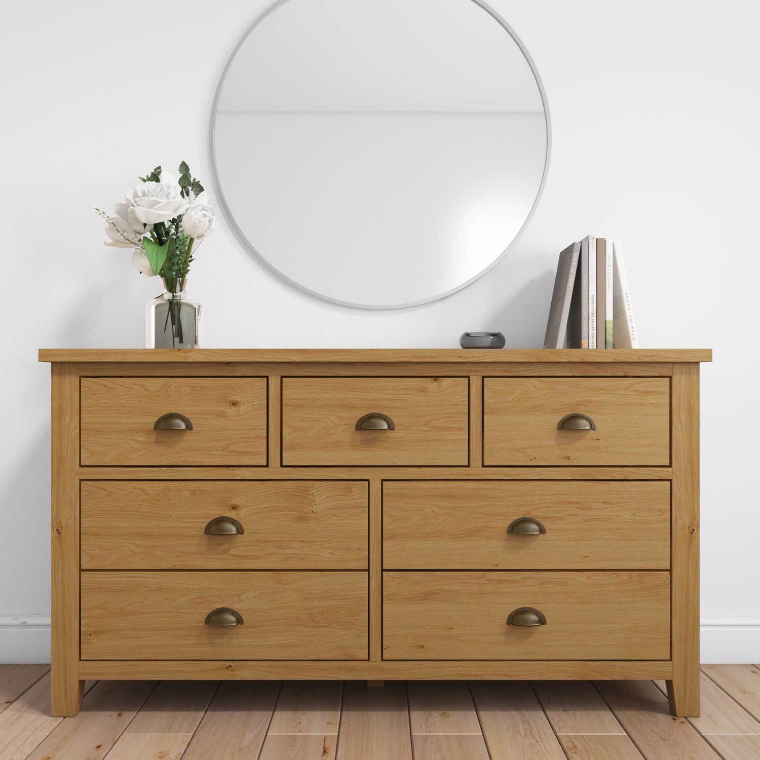Harrington Solid Oak Wide Chests Of Drawers Buy It Direct