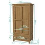 Harrington Solid Oak 2 Door 1 Drawer Wardrobe