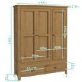 Harrington Solid Oak 3 Door 2 Drawer Wardrobe