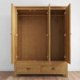 Harrington Solid Oak 3 Door 2 Drawer Wardrobe