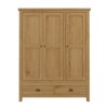 Harrington Solid Oak 3 Door 2 Drawer Wardrobe