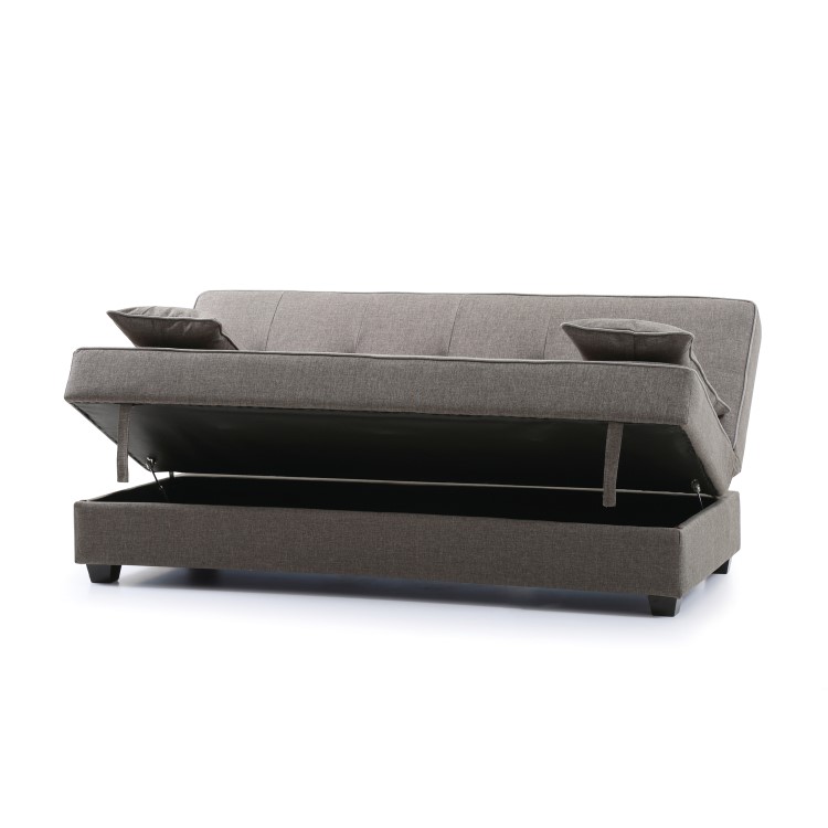 Kyoto Futons Harley Sofa Bed with Storage in Charcoal Fabric 