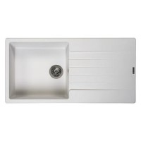 GRADE A1 - Reginox HARLEM 10 PW Harlem 1 Pure White Granite Composite Sink