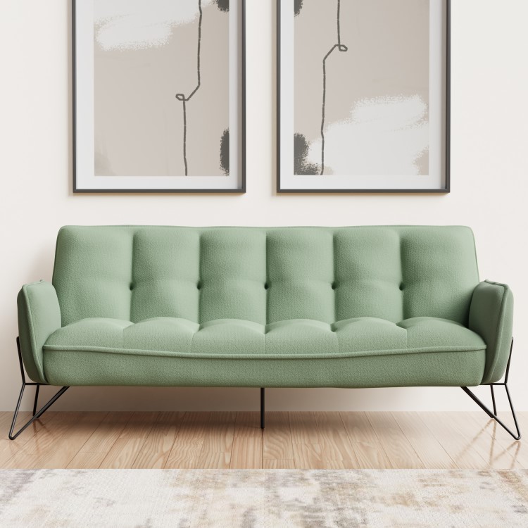 Sage Green Click Clack Sofa Bed - Hattie