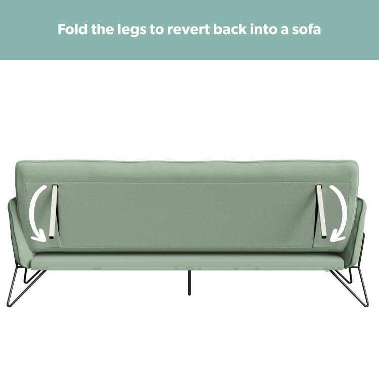 Sage Green Click Clack Sofa Bed - Hattie