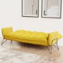 Mustard Fabric Click Clack Sofa Bed - Seats 3 - Hattie