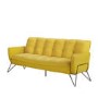 Mustard Fabric Click Clack Sofa Bed - Seats 3 - Hattie