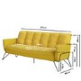 Mustard Fabric Click Clack Sofa Bed - Seats 3 - Hattie