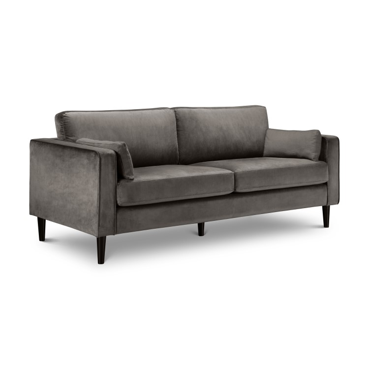 Julian Bowen Hayward Grey Velvet 3 Seater Sofa