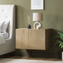 A2/HAZ002 ALMOST PERFECT - Wide Oak Floating Bedside Table with Storage - Hazel