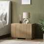 Wide Oak Floating Bedside Table with Storage - Hazel