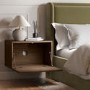 Wide Walnut Floating Bedside Table with Storage - Hazel