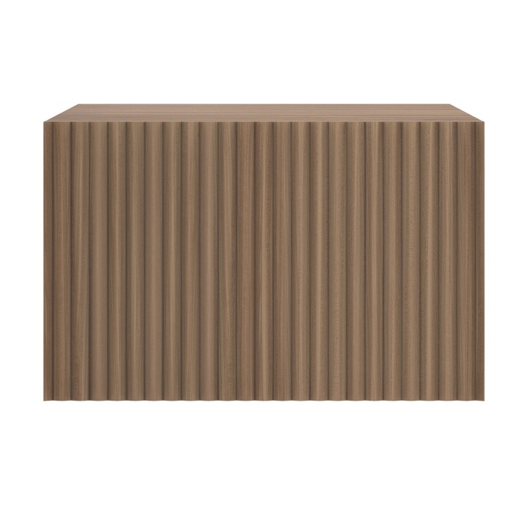 Wide Walnut Floating Bedside Table with Storage - Hazel