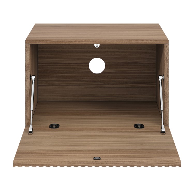 Wide Walnut Floating Bedside Table with Storage - Hazel