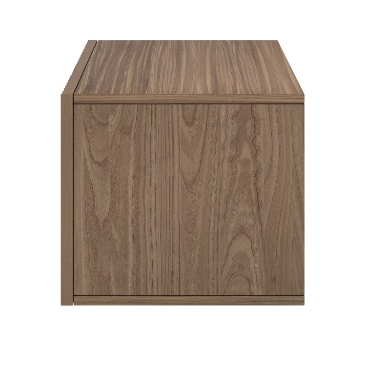 Wide Walnut Floating Bedside Table with Storage - Hazel