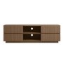 Large Walnut Ribbed TV Stand with Storage - TV's up to 70" - Hazel