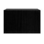 Wide Black Floating Bedside Table with Storage - Hazel