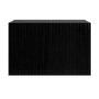 Wide Black Floating Bedside Table with Storage - Hazel